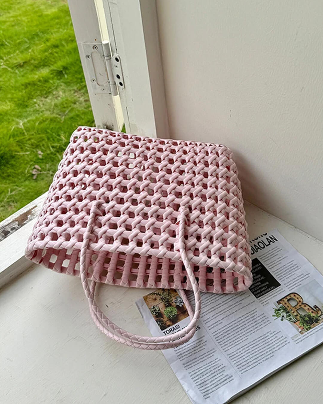Bolso tote Cresta de tejido abierto