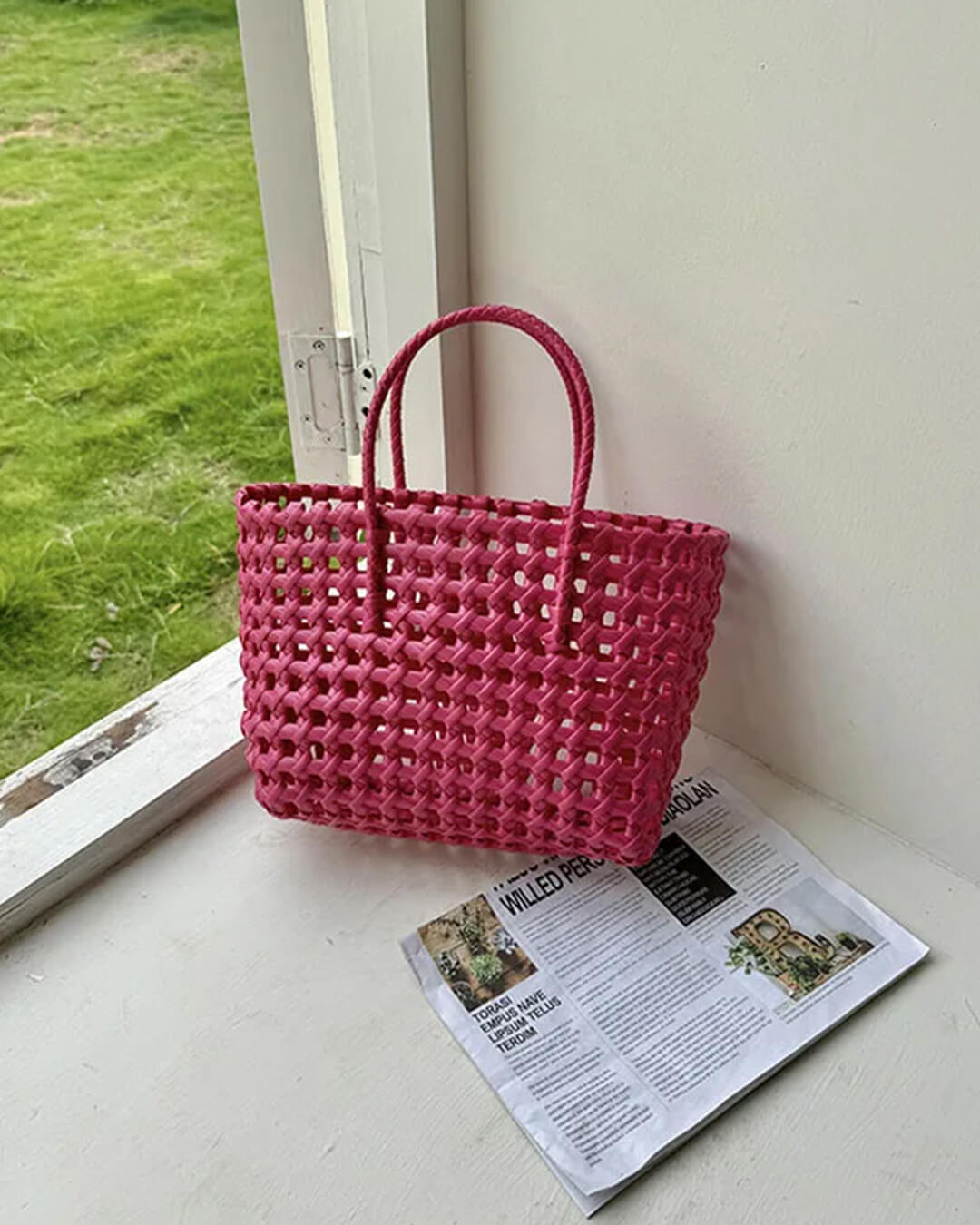 Bolso tote Cresta de tejido abierto