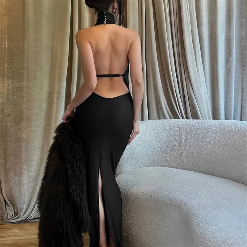SOERA Bianca Sleeveless Backless Slit Maxi Dress - Dress -  Black XS