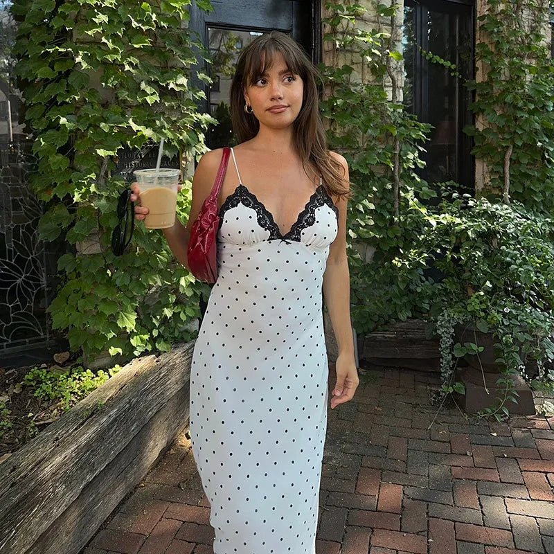 Celeste Lace Trim Polka Dot Dress Celeste Lace Trim Polka Dot Dress