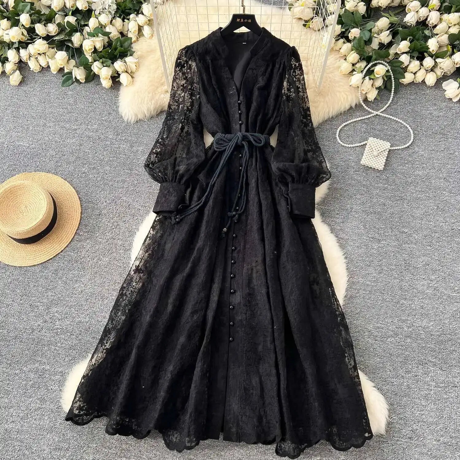 SOERA Jenina Embroidered Pearl Midi Dress - Dress -  White S