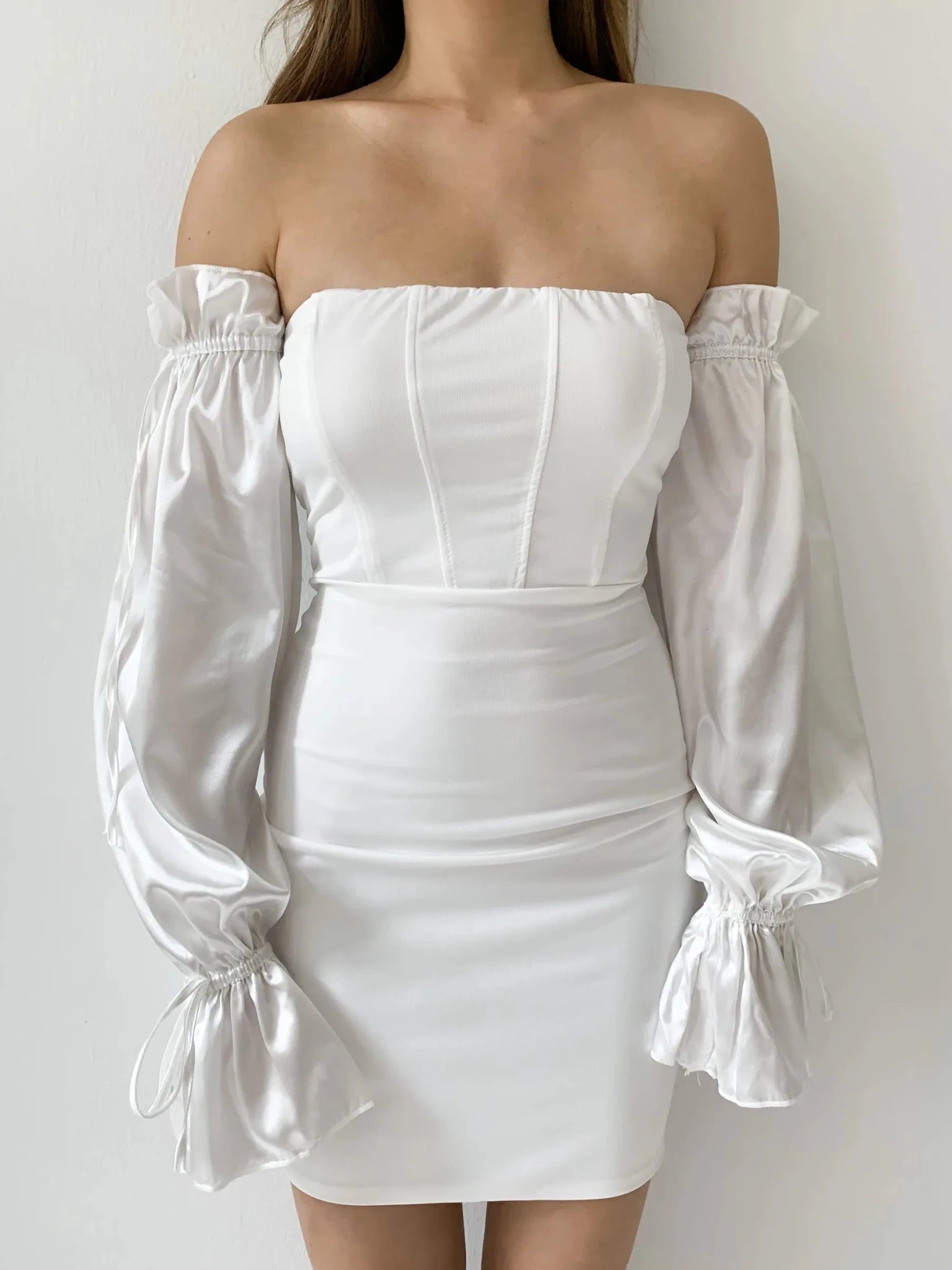 SOERA Maya Drawstring Dress - Dress - SOERA-661187-WHI-S-62595 S