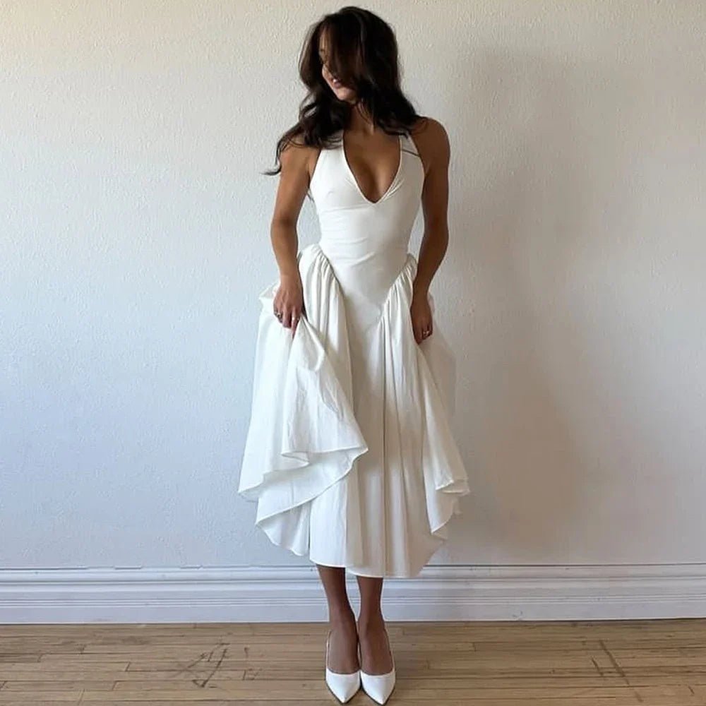 SOERA Natasha Halter Neck Dress - Dress - SOERA-187331-WHI-XL-57475 XL