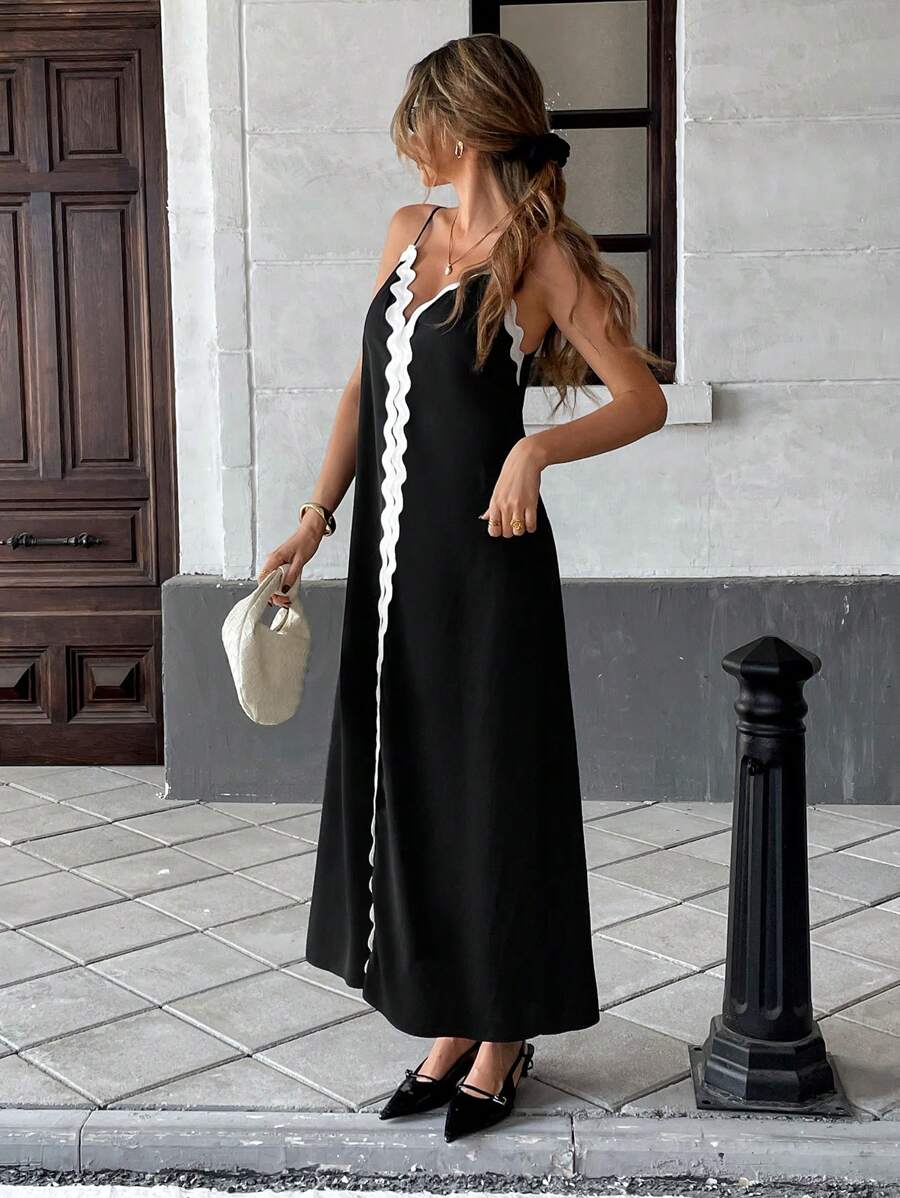 SOERA Valentina Contrast Maxi Dress - Dress - SOERA-201091-NEG-M-42787 M
