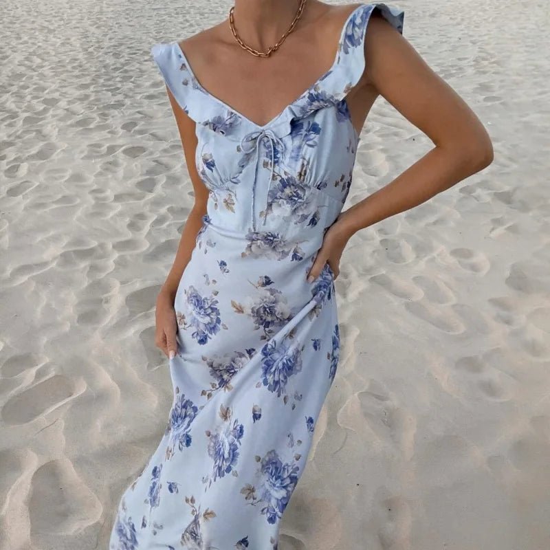 SOERA Ava Floral Plunge Maxi Dress - Dresses -  Yellow XS