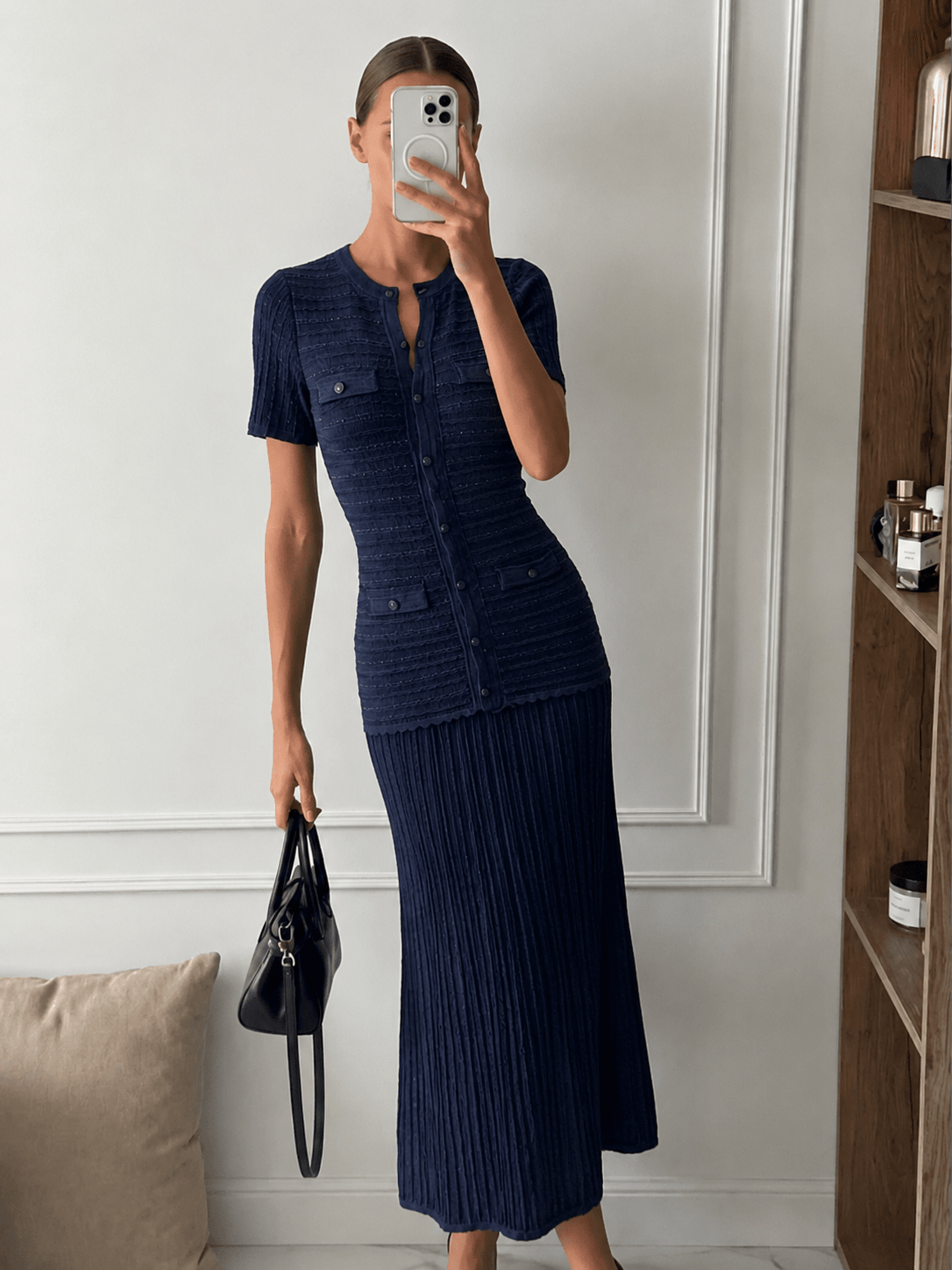 SOERA Beatrice Ribbed Knit Maxi Dress - Dresses - SOERA-158403-NAV-S-23491 Navy Blue S