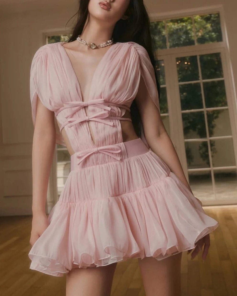 SOERA Bianca Ruffled V-Neck Cocktail Dress - Dresses -  XL