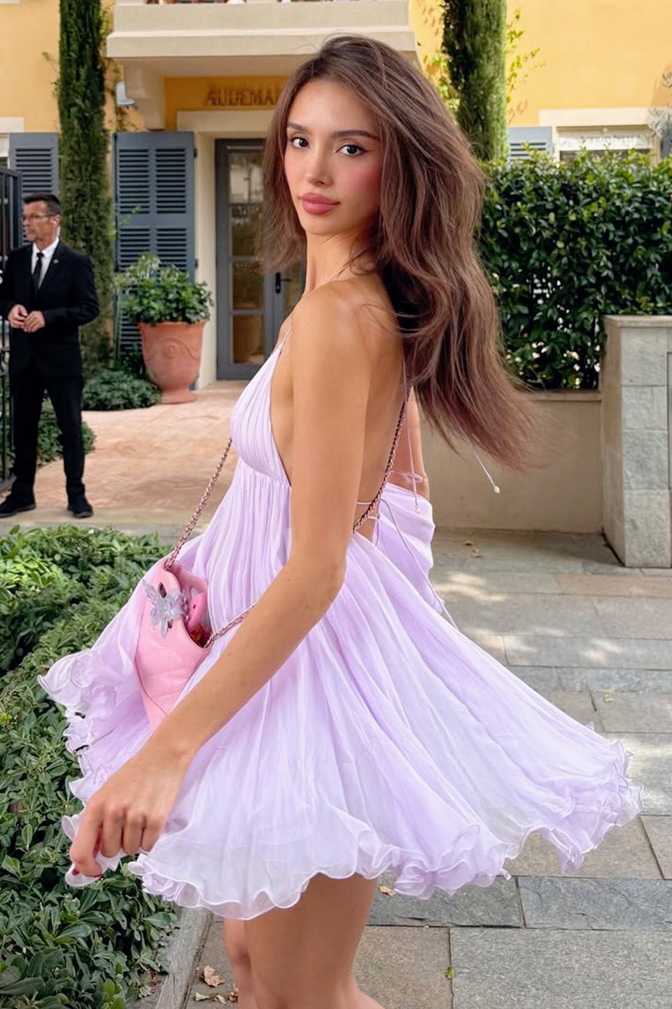 SOERA Cecilia Deep Neck Backless Mini Dress - Dresses - vx1774532669737915146 L