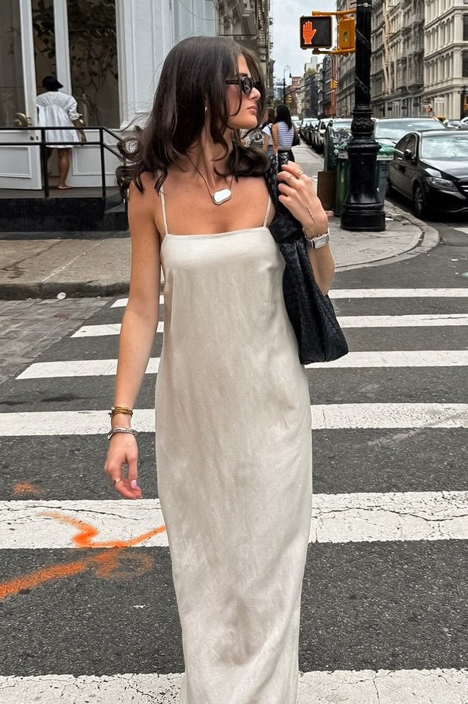 SOERA Charmaine Square Neck Loose - Fitting Maxi Dress - Dresses - kC1775516058237200231 Beige L