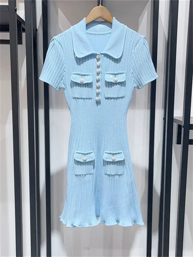 SOERA Katya Sequin Knit Mini Dress - Dresses -  Blue XS