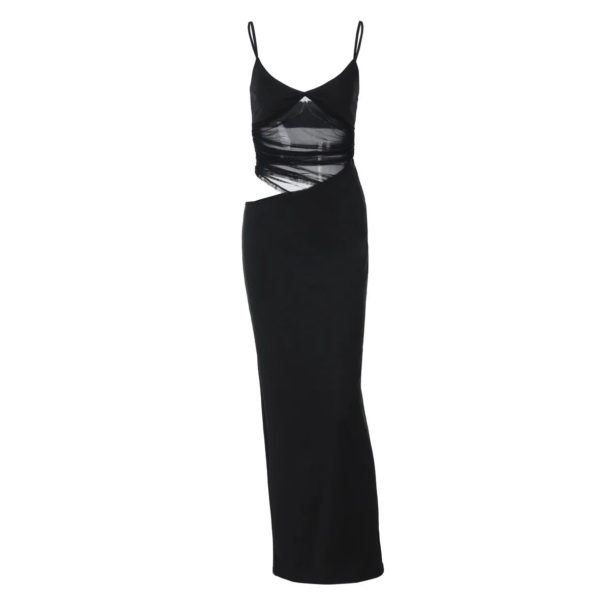 SOERA Lorraine Sheer Cutout Maxi Dress - Dresses - 1005010742063522-;XK1769154436320602302 White L