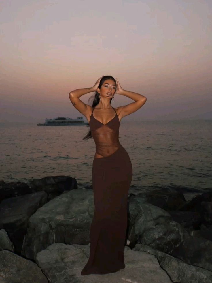 SOERA Lorraine Sheer Cutout Maxi Dress - Dresses -  Brown M