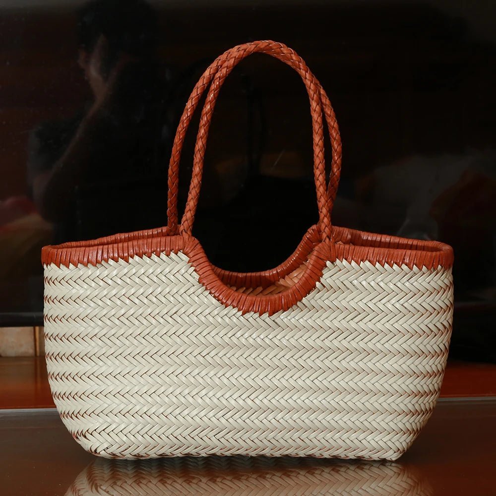 SOERA Beatrice Woven Tote Bag - Handbags -  Green Small