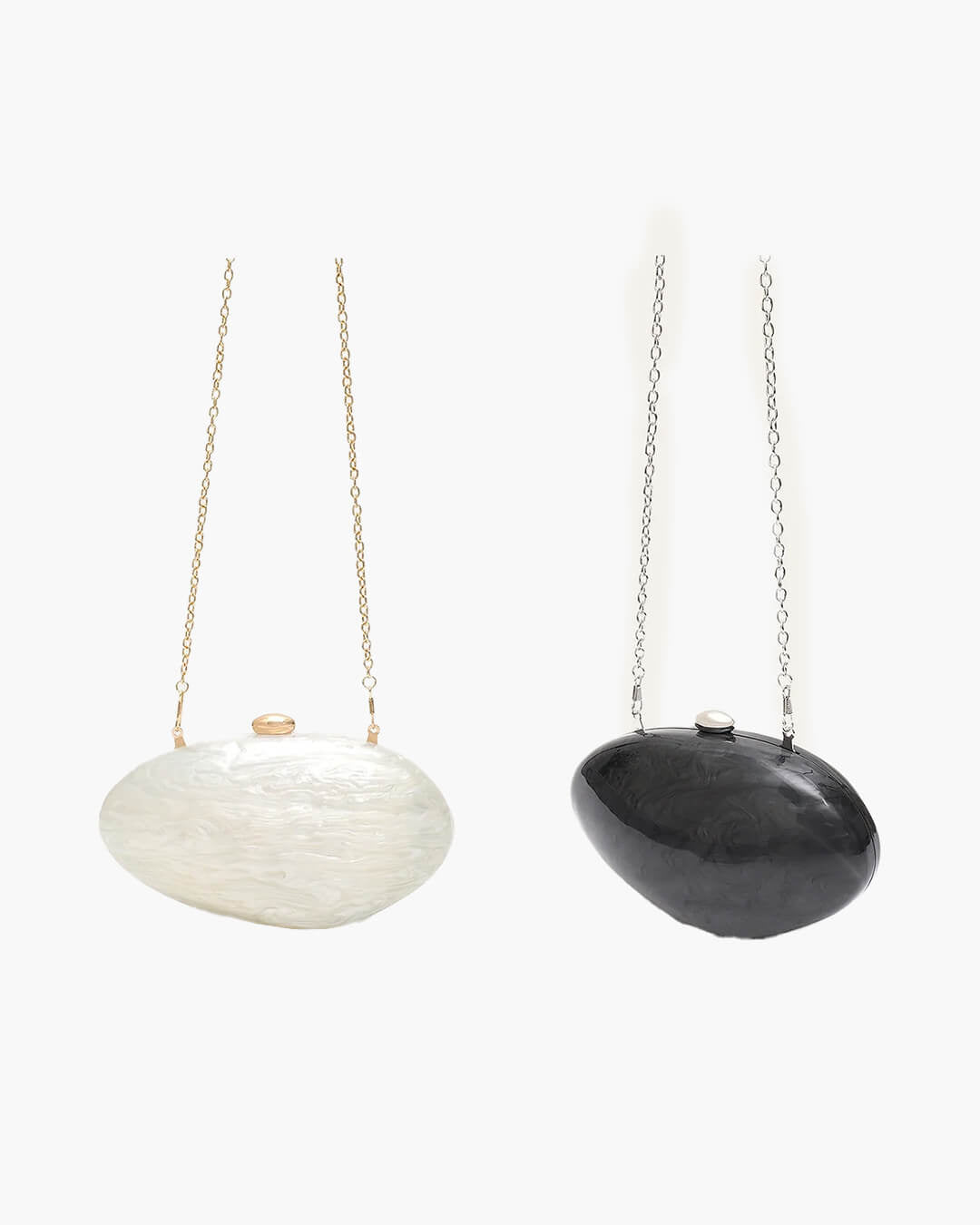 SOERA Bianca Shell - Shaped Acrylic Evening Clutch - Handbags -  Black