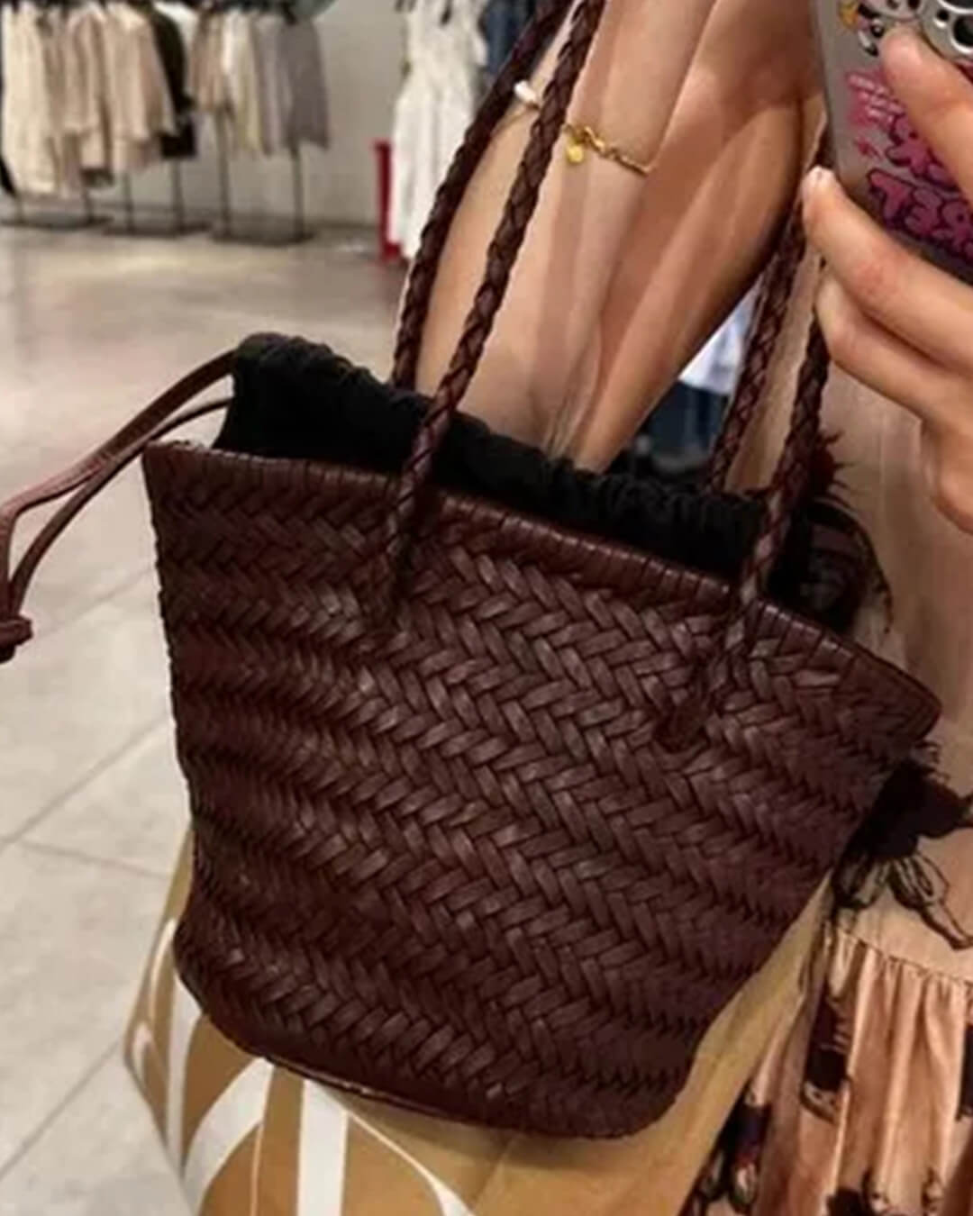 SOERA Blair Braided Bucket Shoulder Bag - Handbags - 1005007431075017-;dl1775499358493156191 Coffee