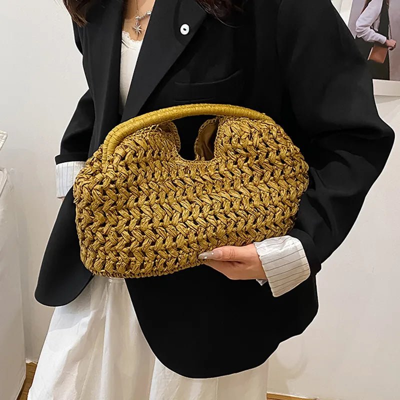 SOERA Danica Woven Rattan Tote - Handbags -  Ginger