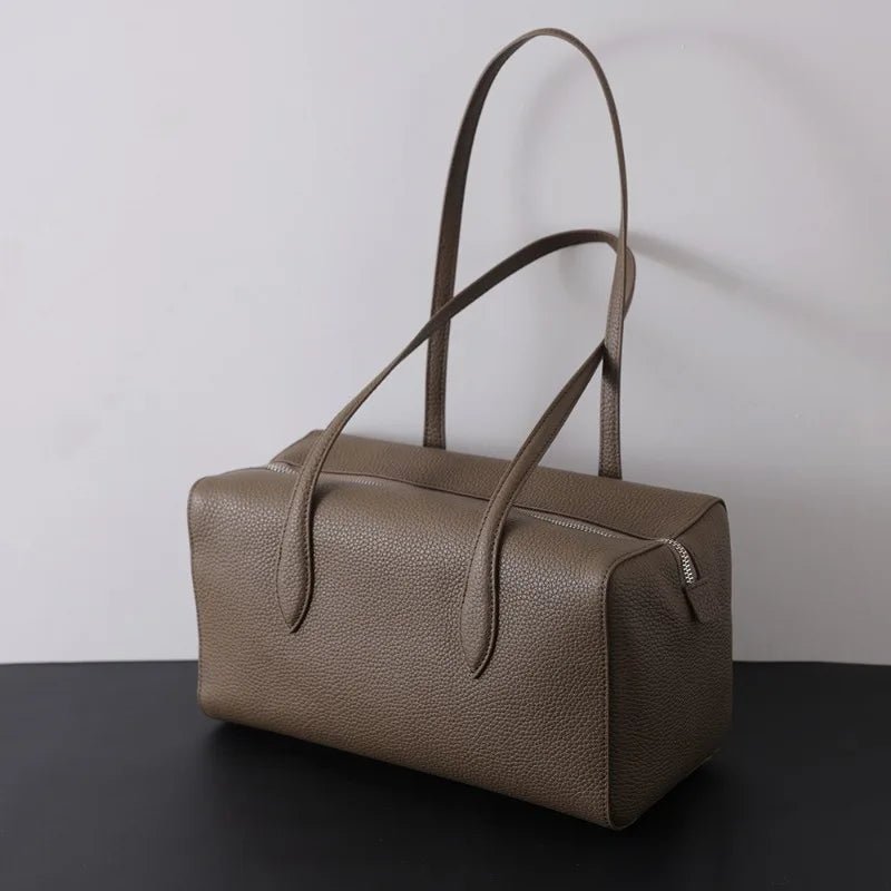 SOERA Elena Genuine Leather Tote Bag - Handbags -  Khaki 30