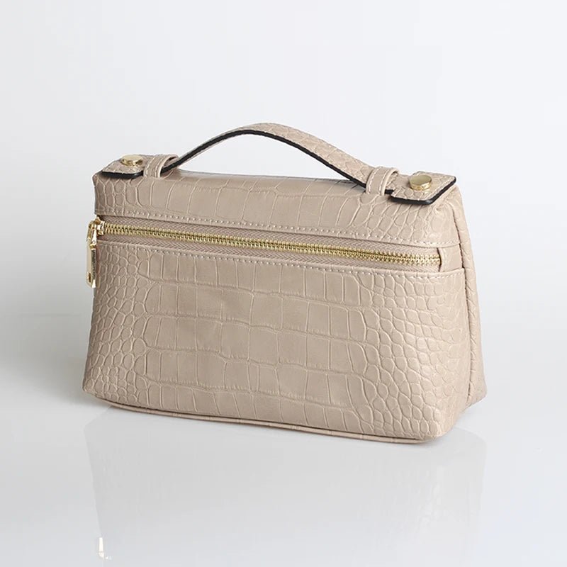 SOERA Minerva Crocodile Pattern Clutch Bag - Handbags -  Beige