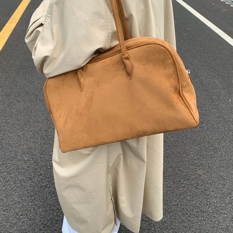 SOERA Sandra Suede Tote Bag - Handbags -  Light Brown One Size