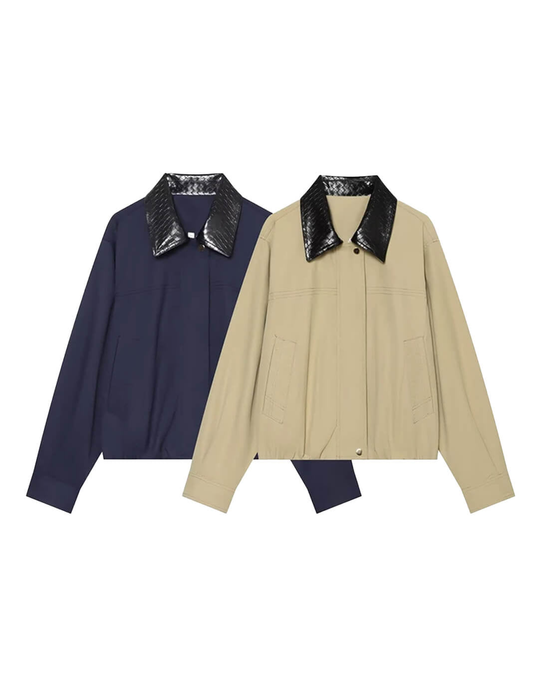 SOERA Olivia Contrast Collar Bomber Jacket - Jacket - SOERA-290755-NAV-XS-48035 Navy XS