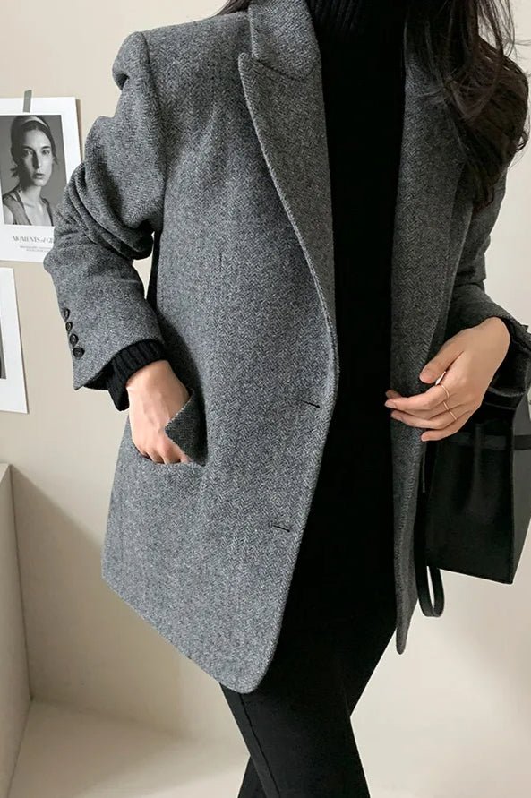 SOERA Belle Oversized - fit Blazer - Jackets - Eq1770276357228306243 Gray M