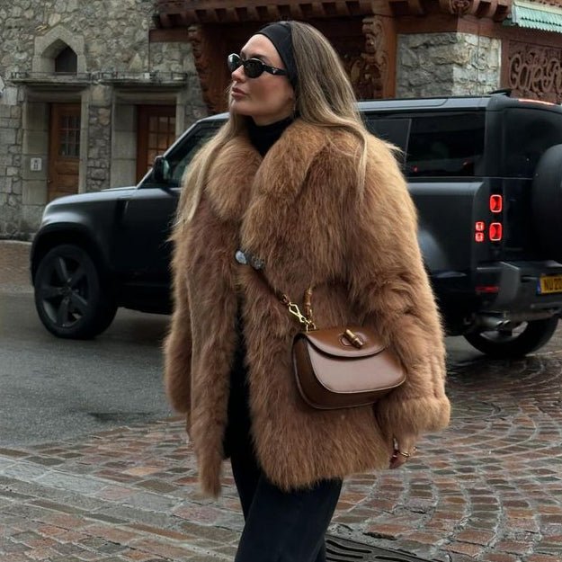 SOERA Carissa Faux Fur Coat - Jackets - 3256810153581963-;Rz1766488748817981267 Brown M