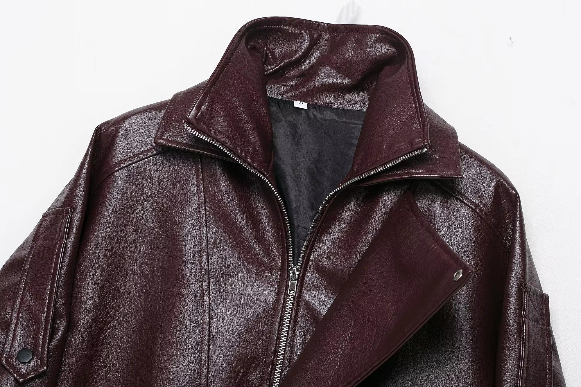 SOERA Denise Belted Leather Jacket - Jackets -  Burgundy S