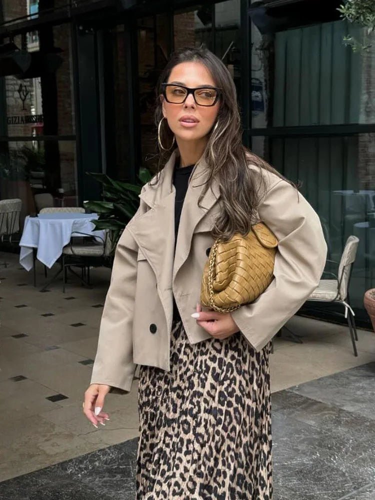 SOERA Dhelia Short Trench Coat - Jackets - 1005007713699485-;DF1763050842442871022 Beige S