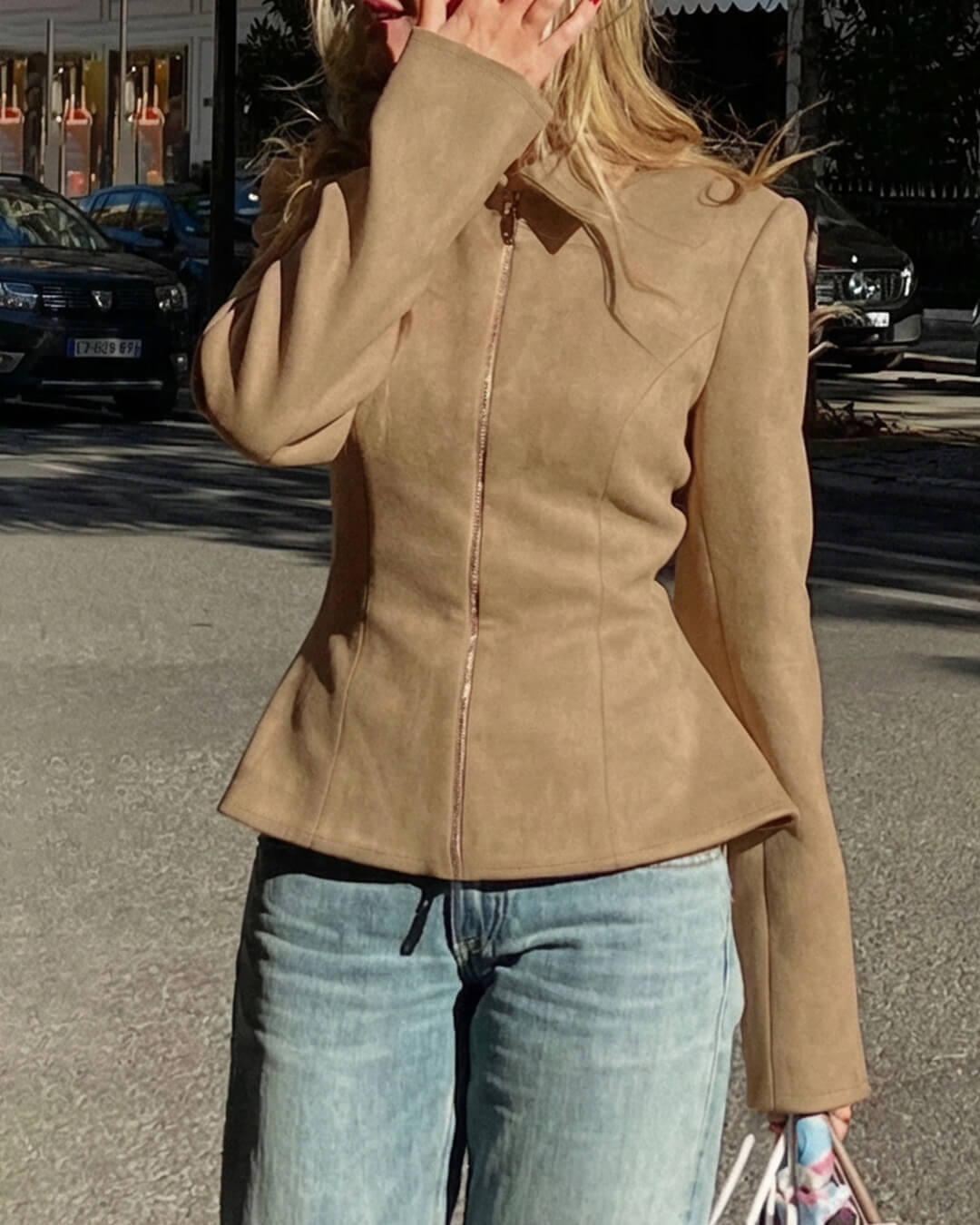 SOERA Ella faux Suede Jacket - Jackets - 1005010370494407-;ut1770721238480799423 Beige M