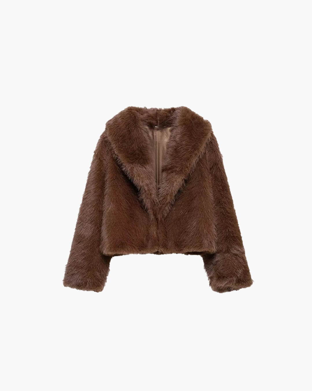 SOERA Elsa Short Faux Fur Coat - Jackets - QV1765494947088804045 Brown L