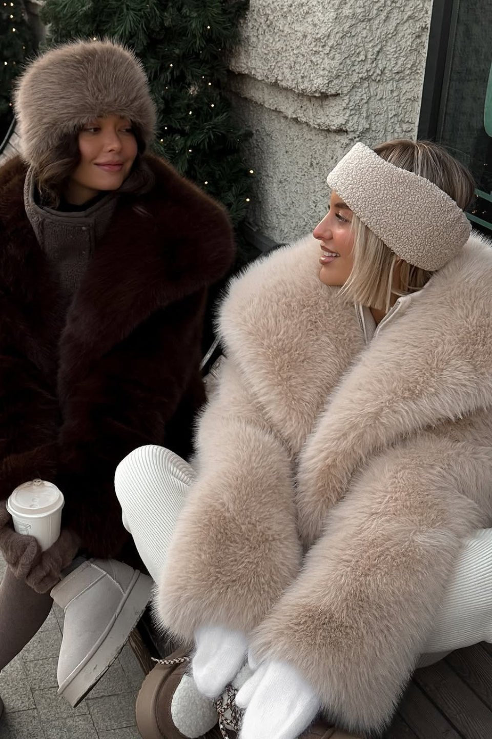 SOERA Emilie Puffy Collar Faux Fur Coat - Jackets - jW1767772172501803407 Beige L