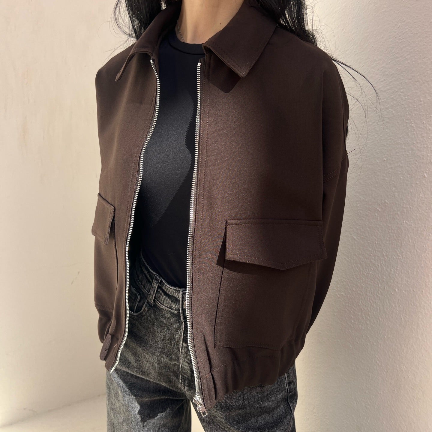 SOERA Ginny Flap Pocket Bomber Jacket - Jackets - 1005009910944019-;jl1773321573600182176 XS