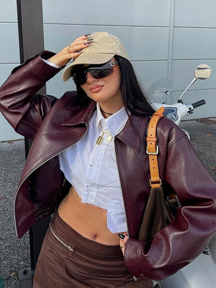 SOERA Harper Faux Leather Bomber Jacket - Jackets - uX1774532669740066881 M