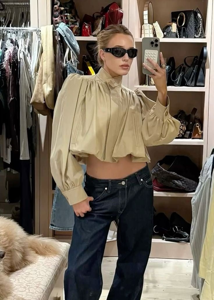 SOERA Karina Cropped Pleated Jacket - Jackets - 1005010257602670-;zP1774012027014405930 L