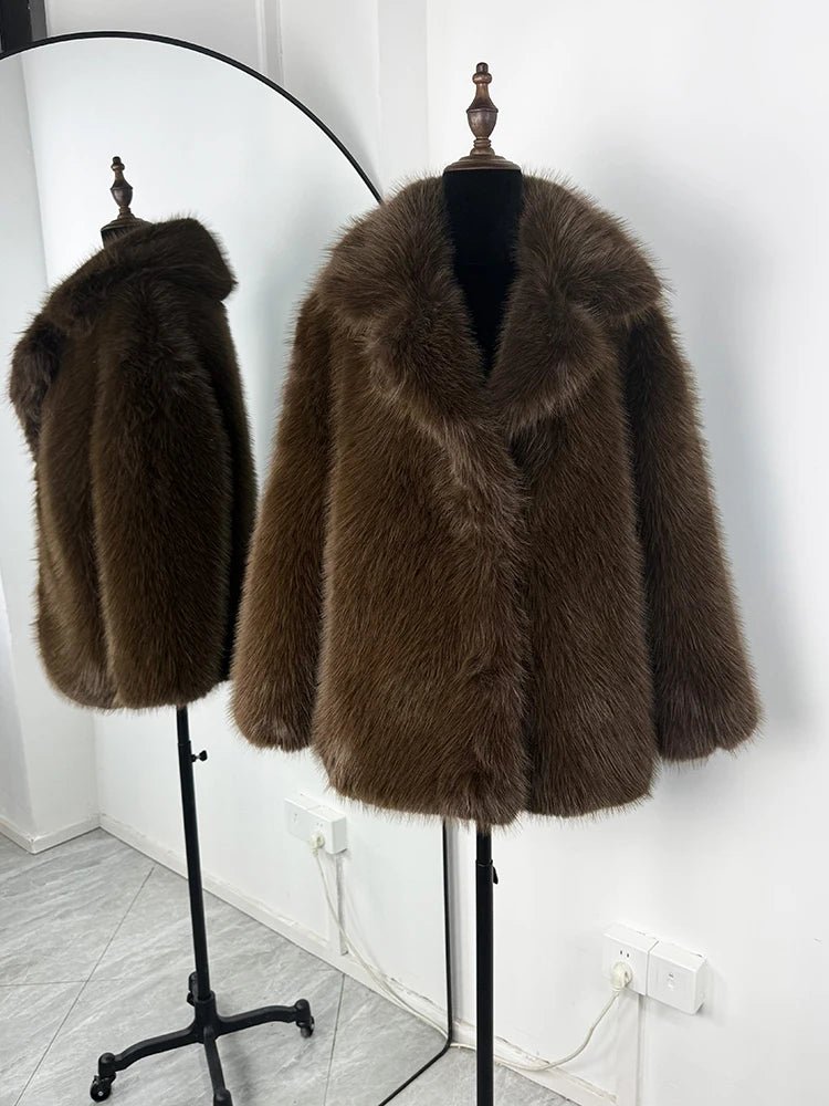SOERA Lena Oversized Faux Fur Coat - Jackets - 3256810183956552-;la1766488746366539418 Dark Brown XL