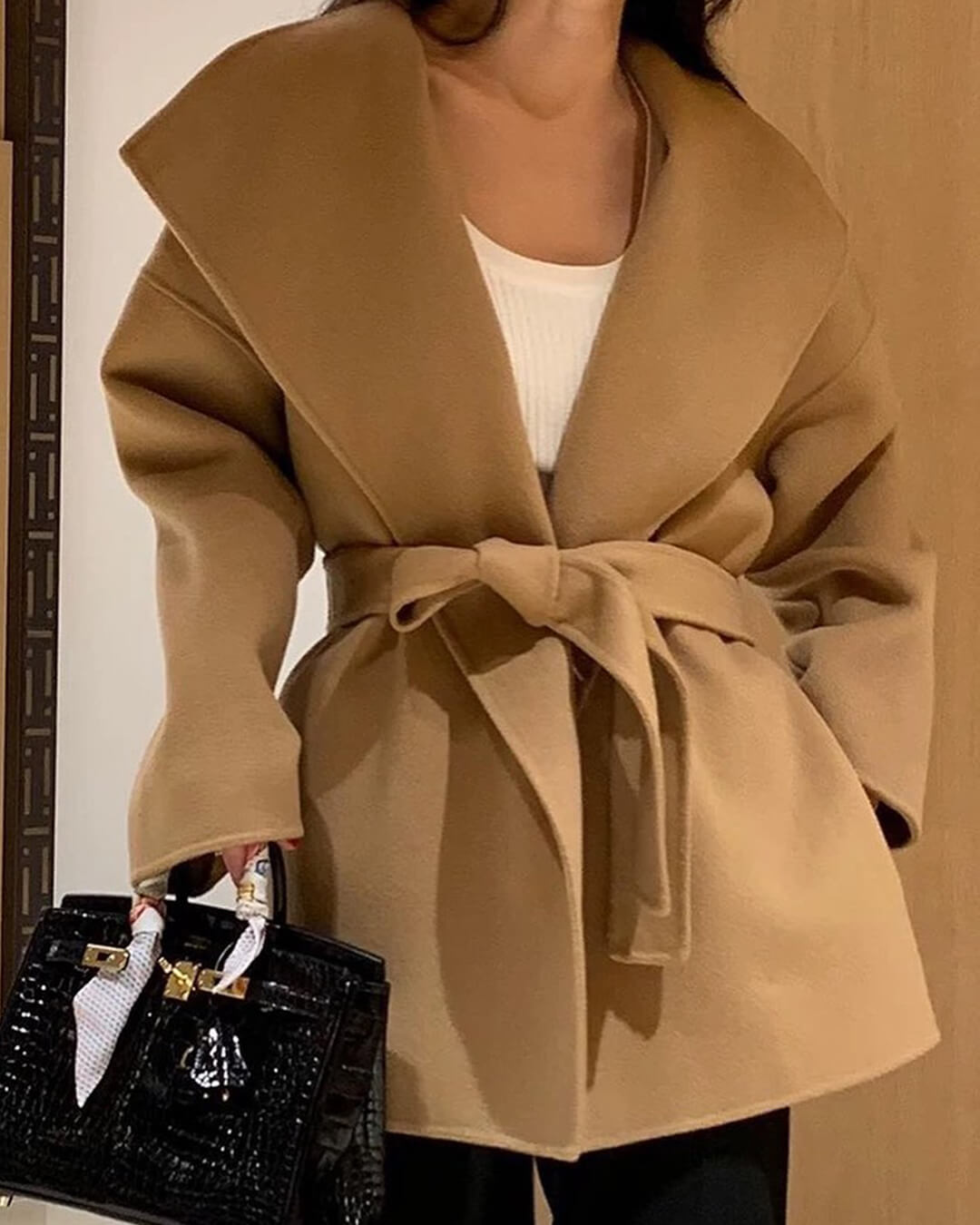 SOERA Lorelie Belted Wrap Coat - Jackets -  Brown