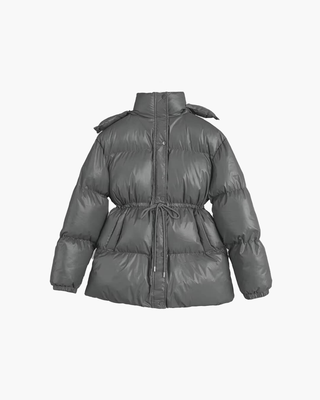 SOERA Lorie Drawstring Hooded Puffer Coat - Jackets - 1005010026834237-;Bl1761217546552308264 Dark Gray M