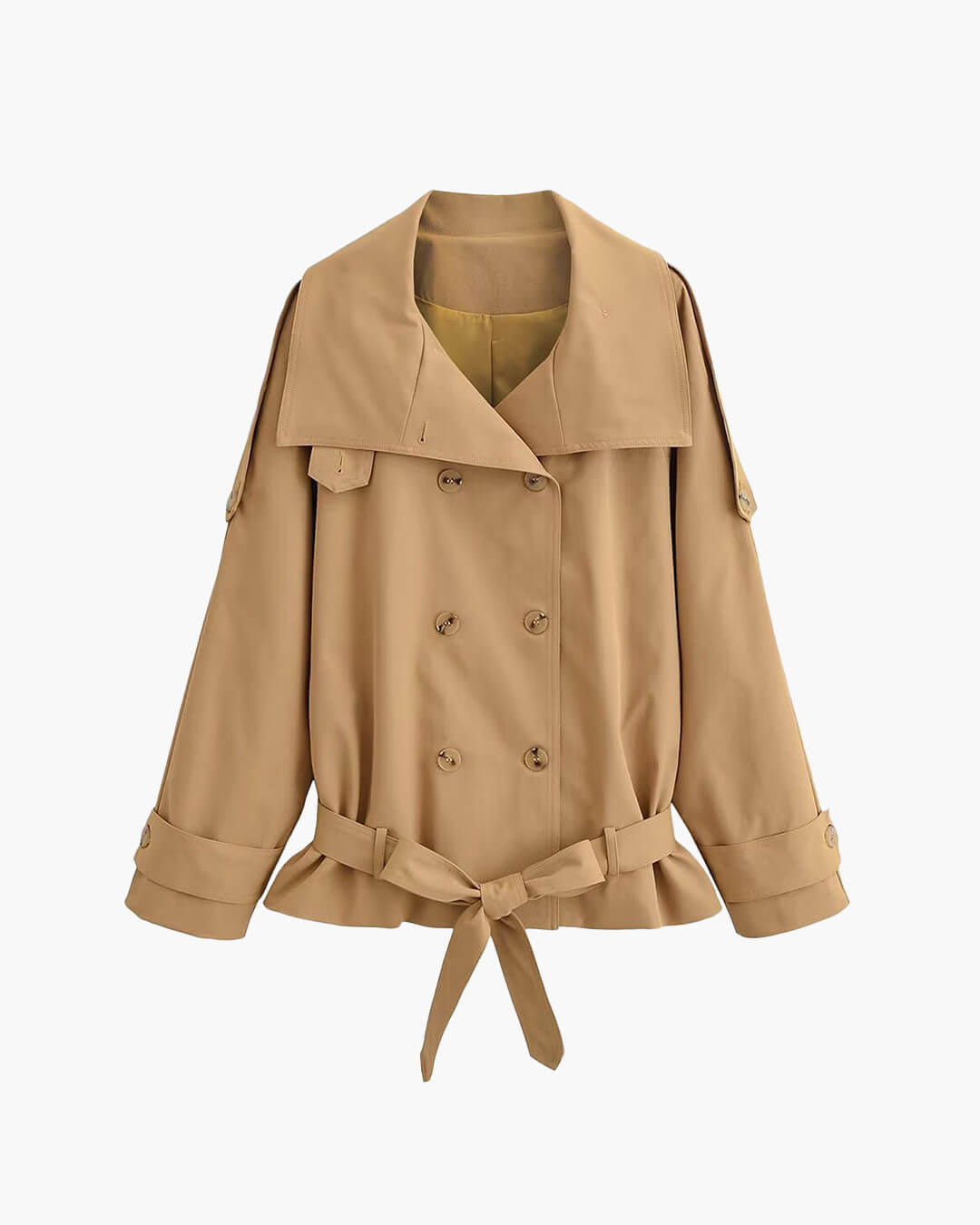 SOERA Melanie Stand Up Collar Short Trench Coat - Jackets - 1005011887803088-;cQ1775503354801869693 M