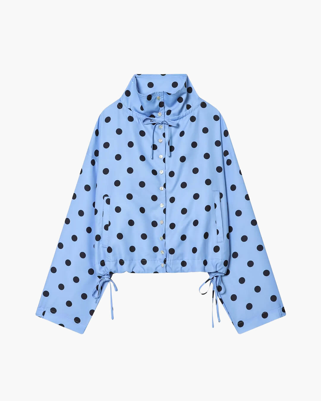 SOERA Patricia Polka Dot High Collar Jacket - Jackets - 1005011708027771-;Sn1775744331808176883 Blue XS
