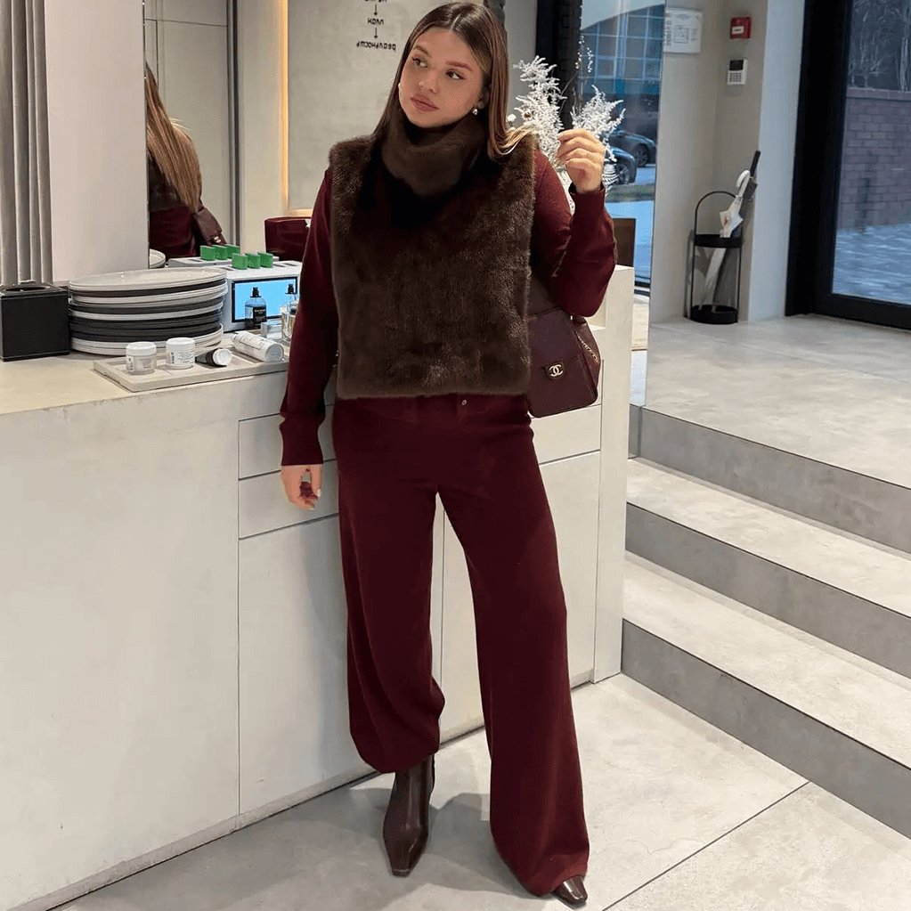 SOERA Rina Faux Fur Turtleneck Vest - Jackets -  Dark Brown