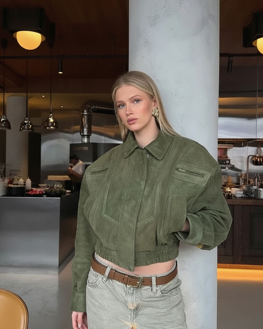 SOERA Trisha Suede Lapel Jacket - Jackets - 1005009820521083-;AE1770721238813703680 Green S