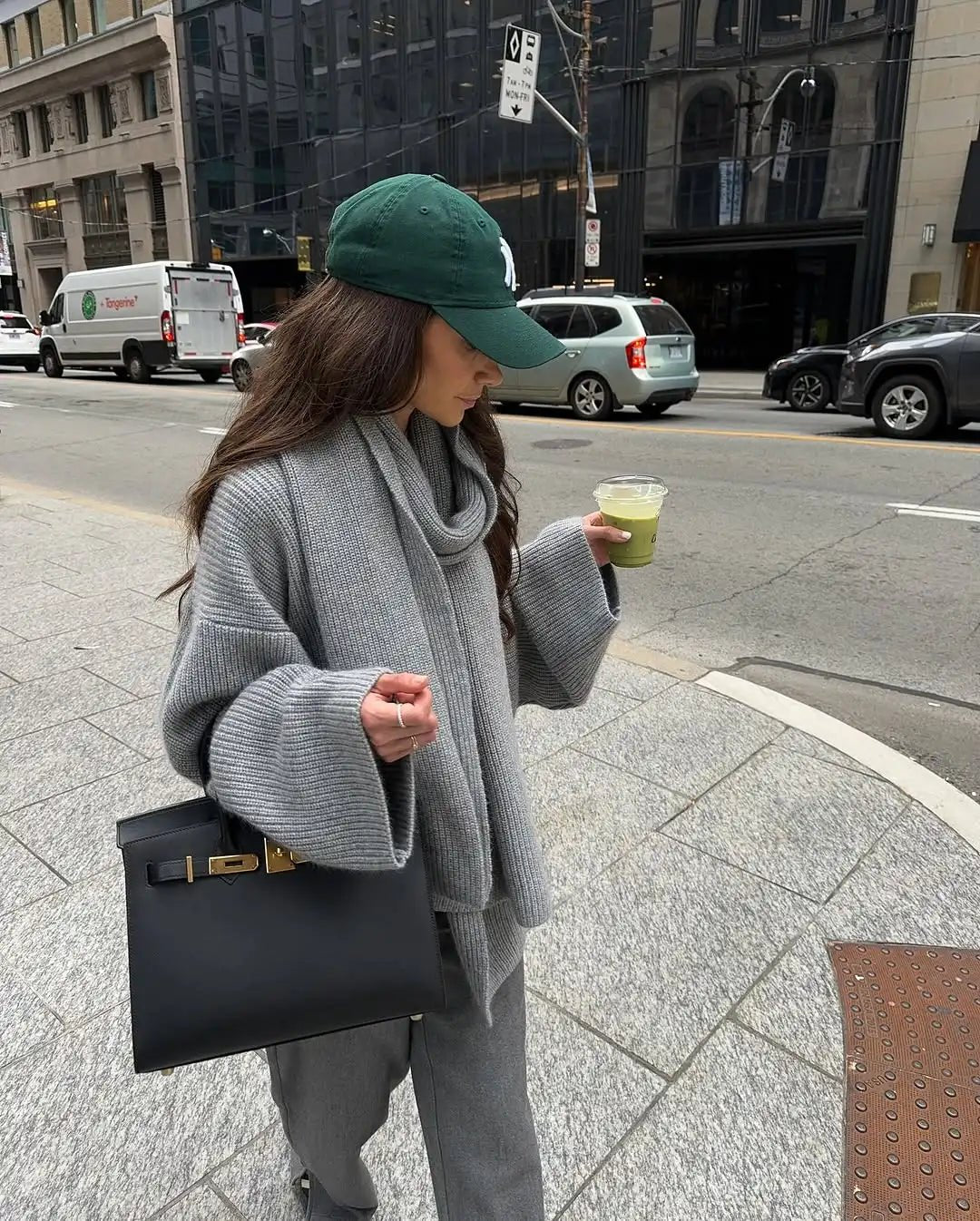 SOERA Xia Loose Knit Pullover with Scarf - Jackets - 3256809735915458-;cl1761548494741342938 Gray M