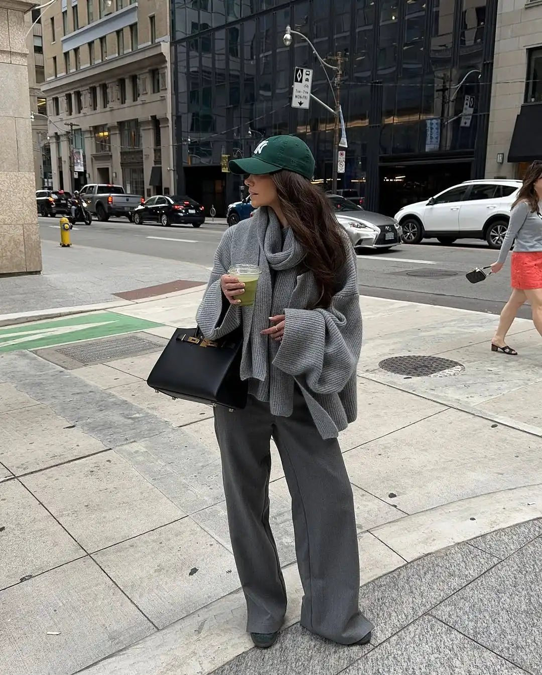 SOERA Xia Loose Knit Pullover with Scarf - Jackets - 3256809735915458-;fL1761548494741499342 Gray L