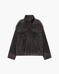 Chaqueta Marianne de bolsillo con cuello alto de ante sintético
