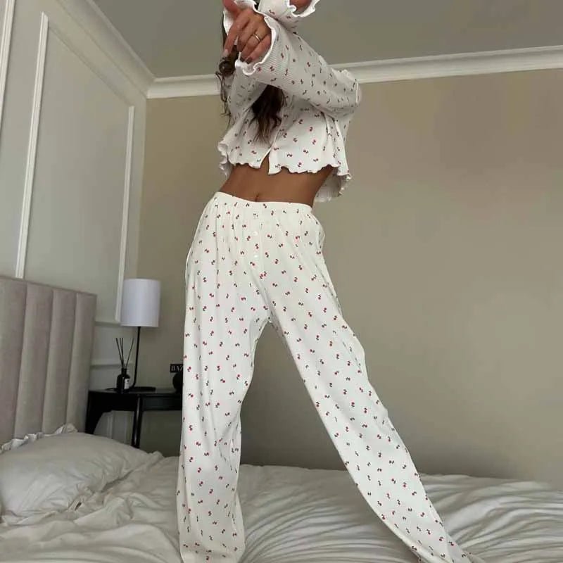 SOERA Aiza Long Sleeve Floral Pajama Set - Matching Sets - 1005010463347751-;Ei1770619319009384431 S