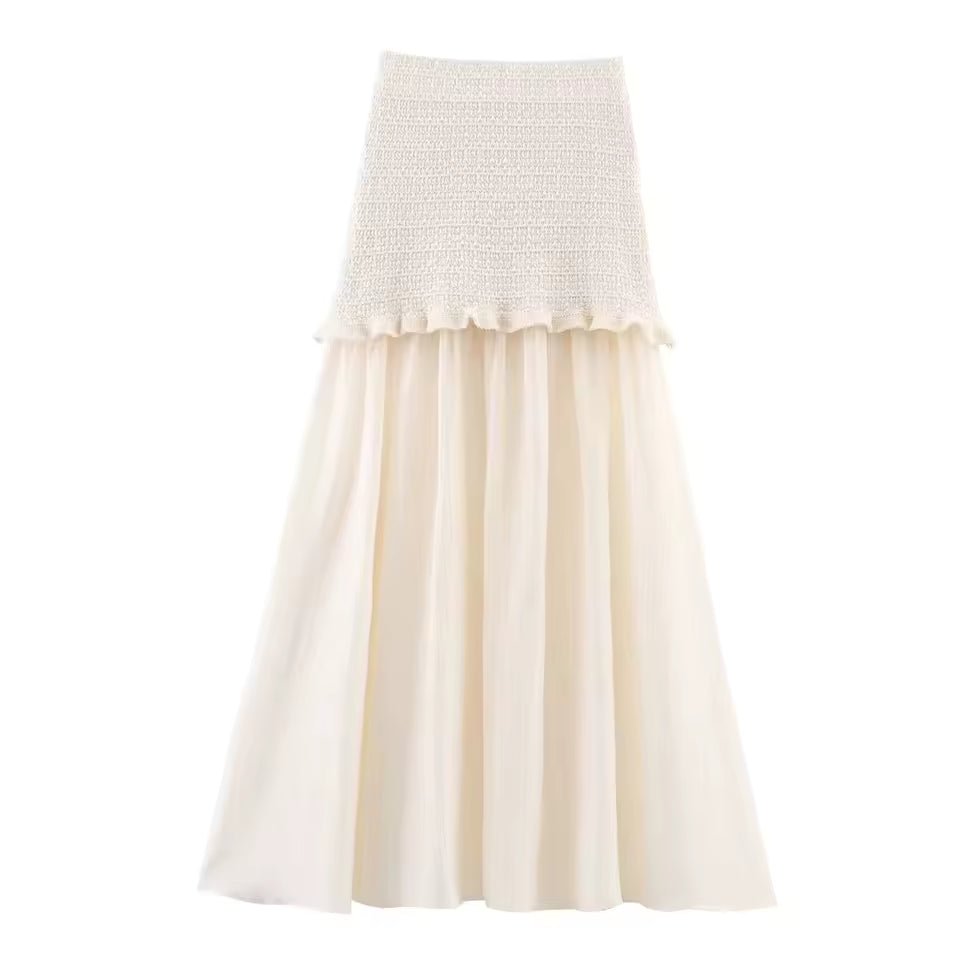 SOERA Beatrice Knitted Tank & Pleated Skirt Set - Matching Sets -  Beige Set M