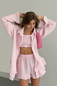 Conjunto Brielle de Três Peças com Folhos