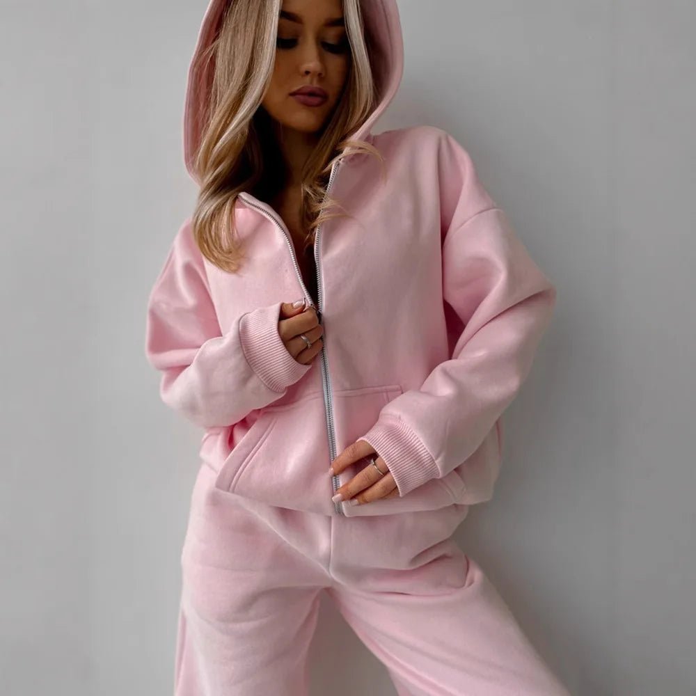 SOERA Cecilia Oversized Hoodie Track 2 Piece Set - Matching Sets -  Black S
