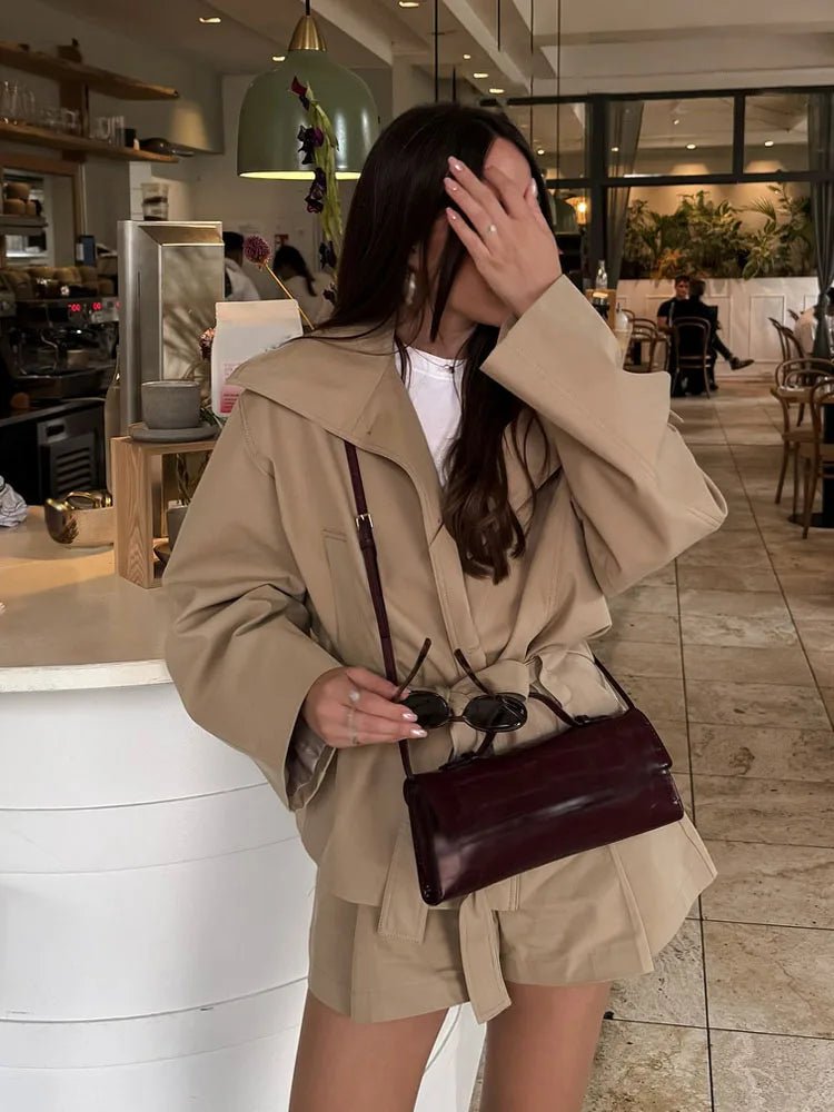 SOERA Debra Belted Jacket & Shorts Set - Matching Sets - 1005009892467660-;TB1772135167935647319 Suit XS