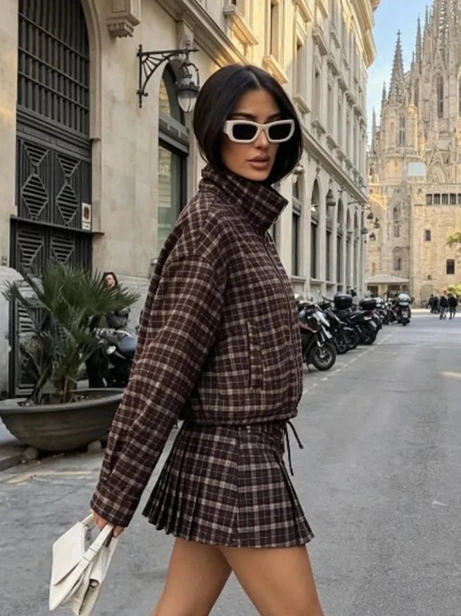 SOERA Lily Checked Jacket & Mini Skirt Set - Matching Sets - SOERA-894275-ONL-XS-64451 Skirt Only XS